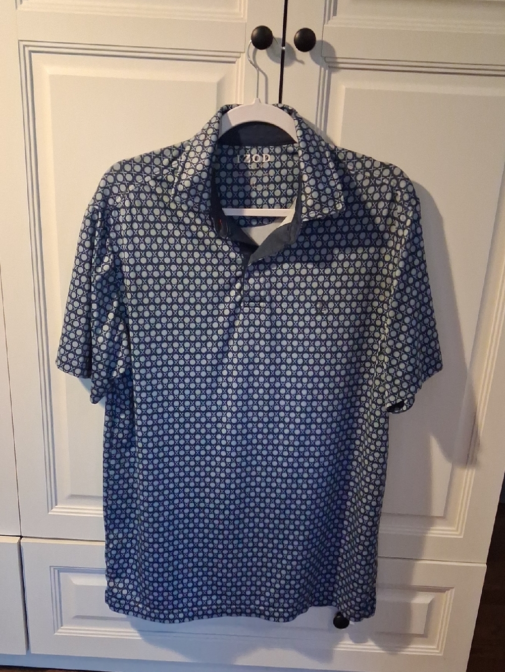 Izod Men's Navy Blue Geometric Polo